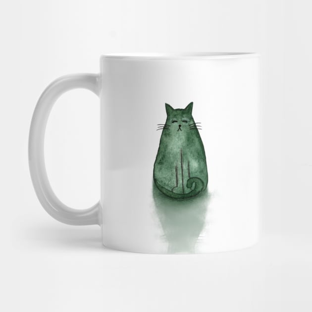 Wise Green Loaf Cat by SophieStockArt